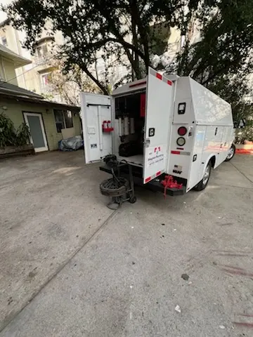 Magnet Plumbing service vehicle on-site for Water Heater Repair in Beverly Hills